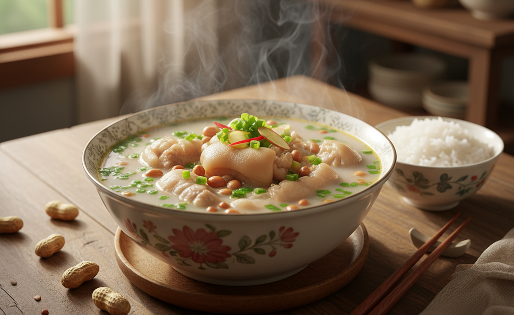 Canh móng giò hầm lạc (Ảnh minh họa)