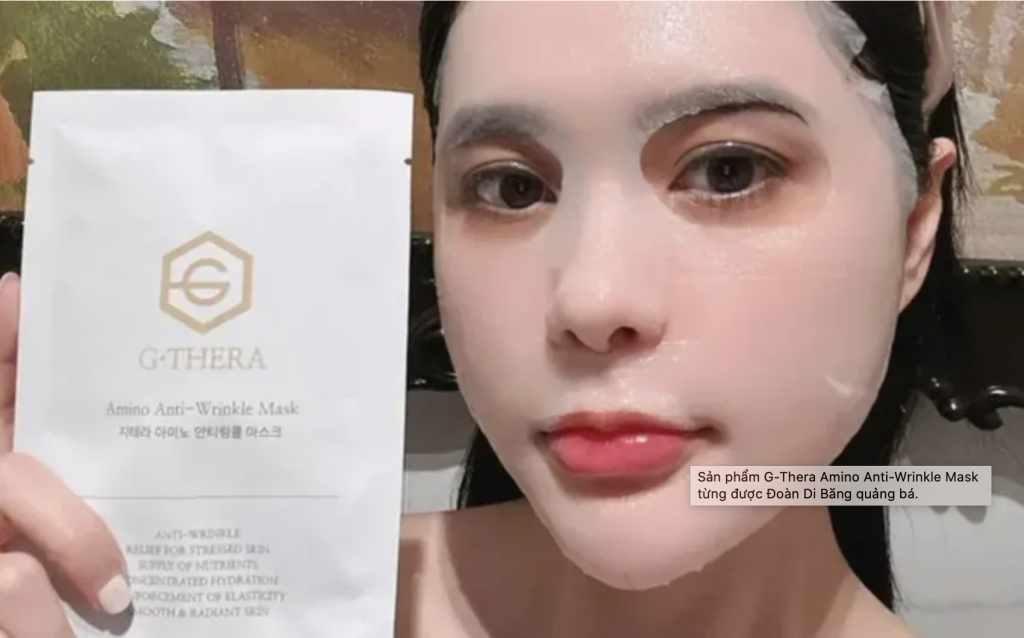 Sản phẩm G-Thera Amino Anti-Wrinkle Mask từng được Đoàn Di Băng quảng bá