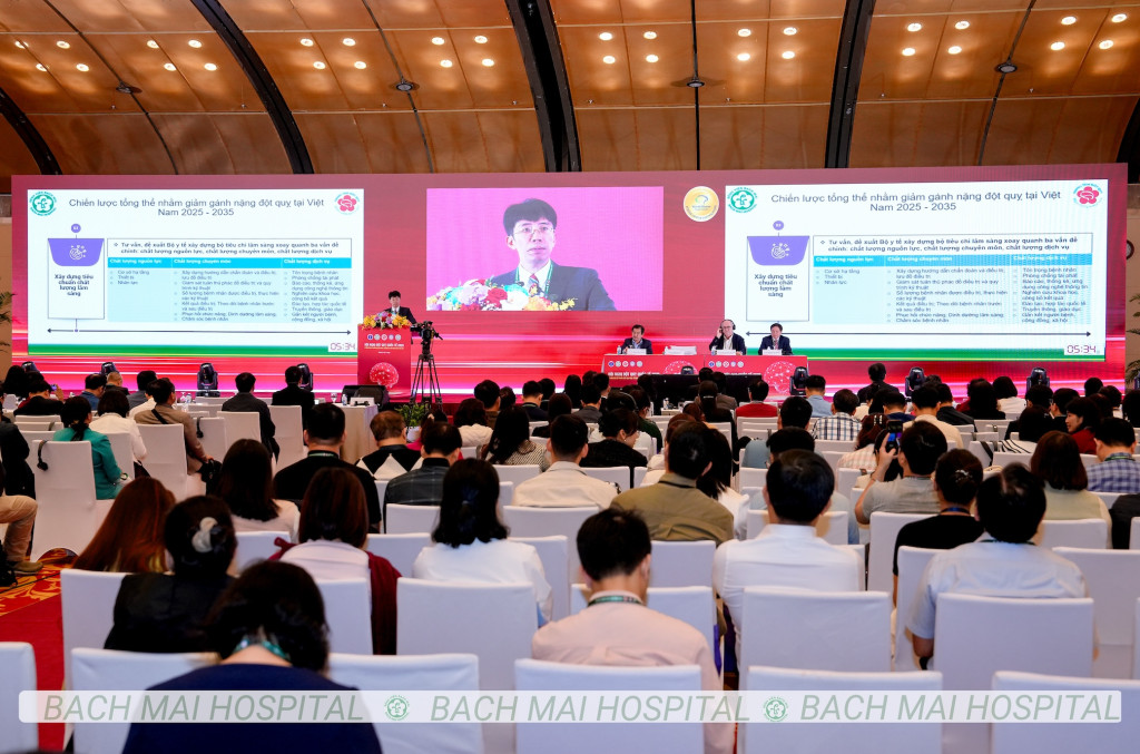 PGS.TS Mai Duy Tôn, Giám đốc Trung tâm Đột quỵ, Bệnh viện Bạch Mai, Chủ tịch Hội Đột quỵ TP Hà Nội phát biểu (Ảnh: BVBM)