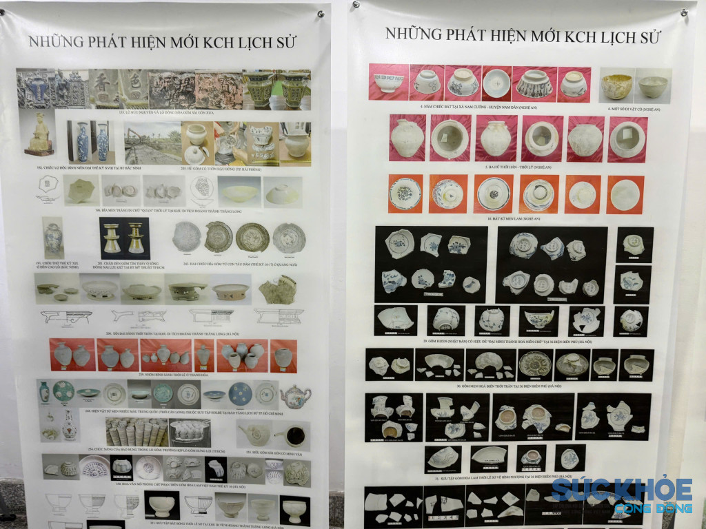 Một số hiện vật khảo cổ  được trưng bày tại hội thảo