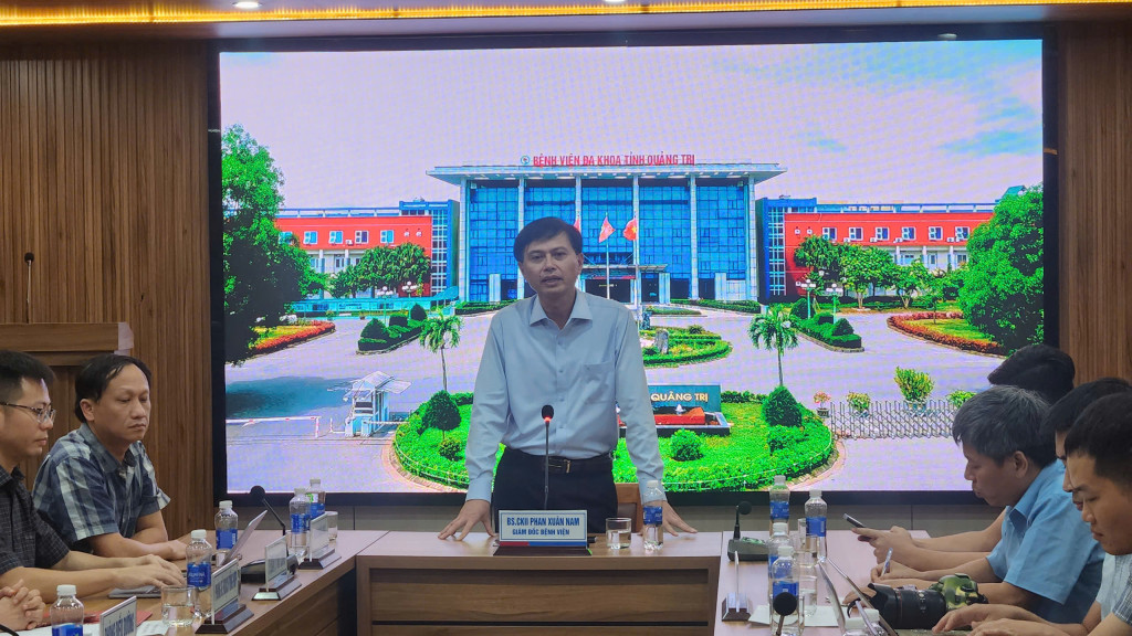 Bệnh viện Đa khoa tỉnh Quảng Trị cung cấp thông tin liên quan sự cố tổn thương vết mổ sau phẫu thuật nội soi tối 12/11 (Ảnh: 