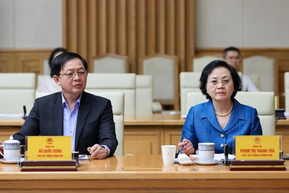 Phó Thủ tướng Phạm Thị Thanh Trà, Phó Thủ tướng Hồ Quốc Dũng dự hội nghị (Ảnh: VGP/Nhật Bắc)
