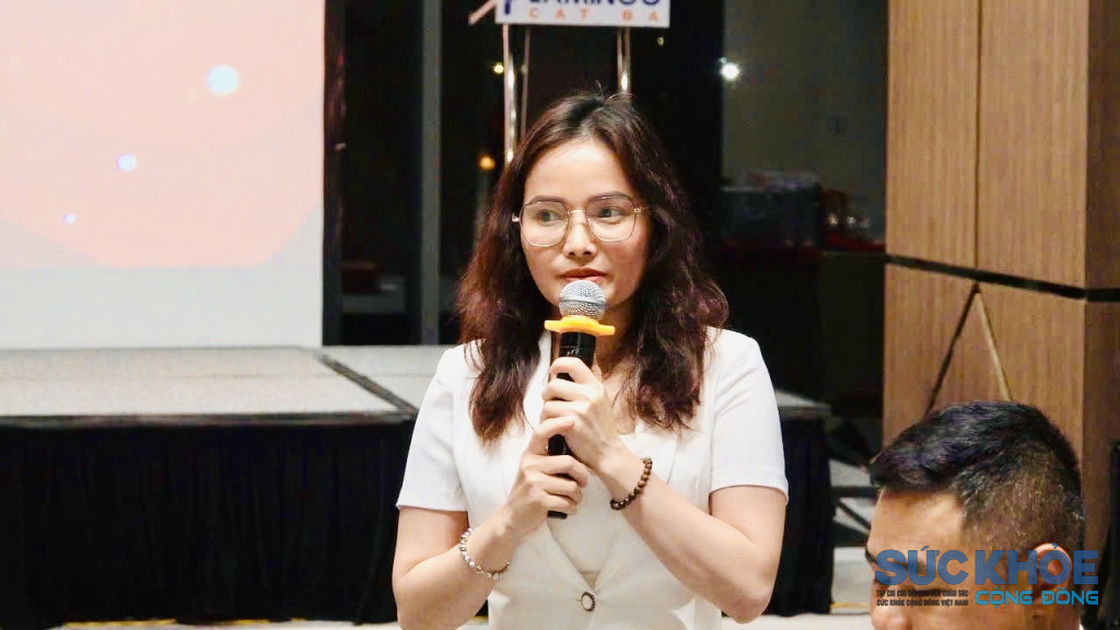 Ths.Nhà báo Chu Thị Loan - Tổng Biên tập Tạp chí Sức Khoẻ Cộng Đồng phát biểu