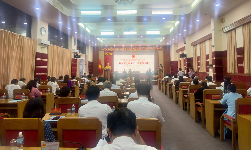 Hội đồng nhân dân tỉnh Khánh Hòa khóa VII, nhiệm kỳ 2021-2026 (Ảnh: Thanh Huy)