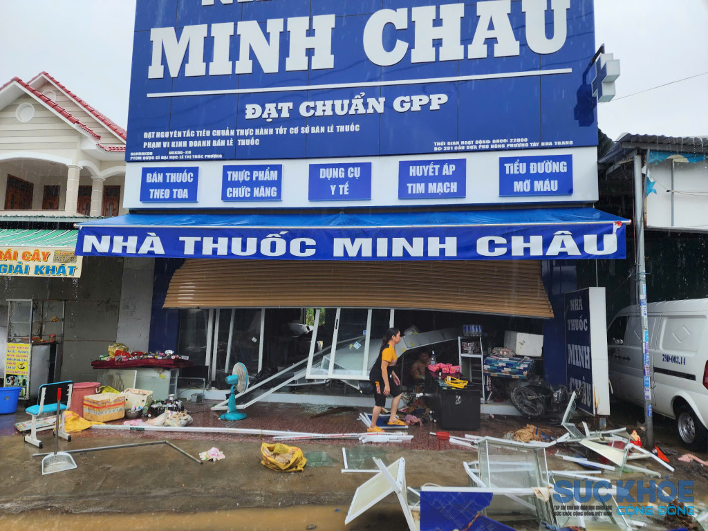 Sức tàn phá của nước lũ tại phường Tây Nha Trang (Ảnh: Thanh Huy)
