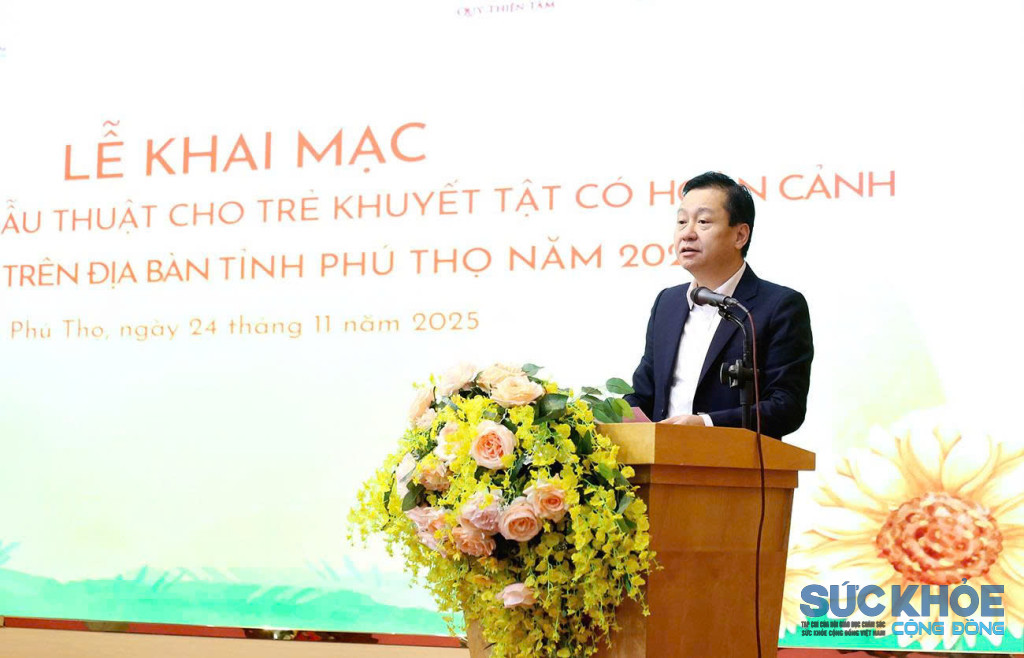 Lãnh đạo sở Y tế phát biểu khai mạc 