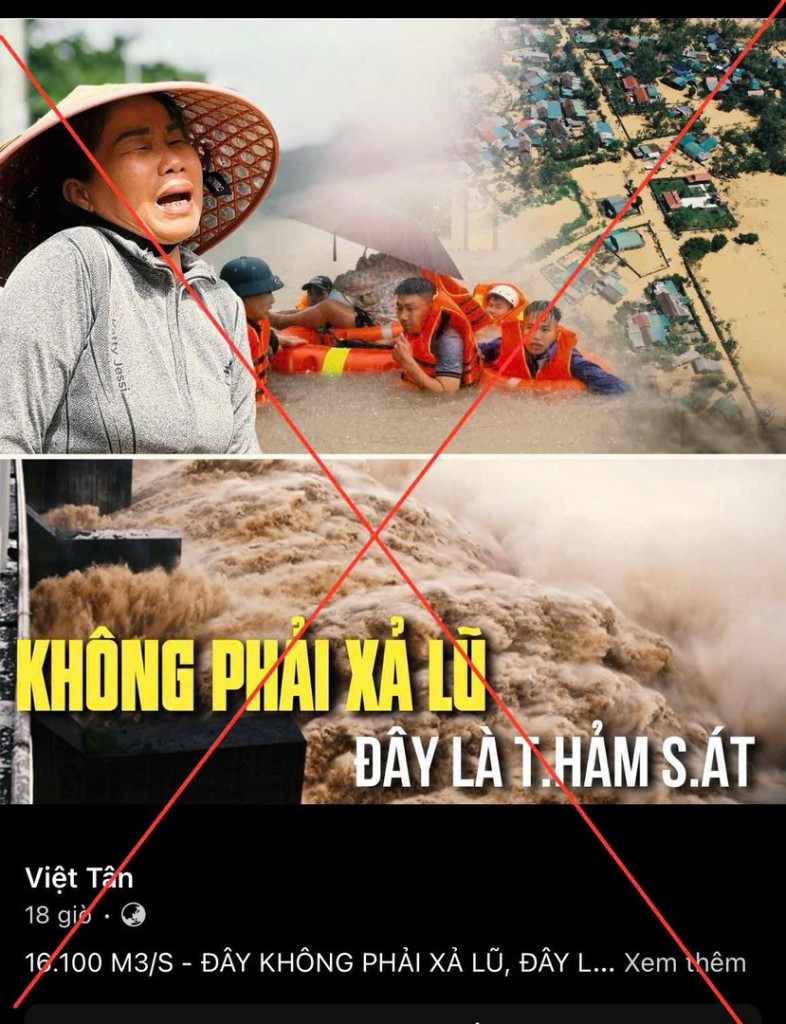 Những tin giả về mưa lũ ở Nam Trung Bộ gây hoang mang dư luận (Ảnh: Bộ Công an)