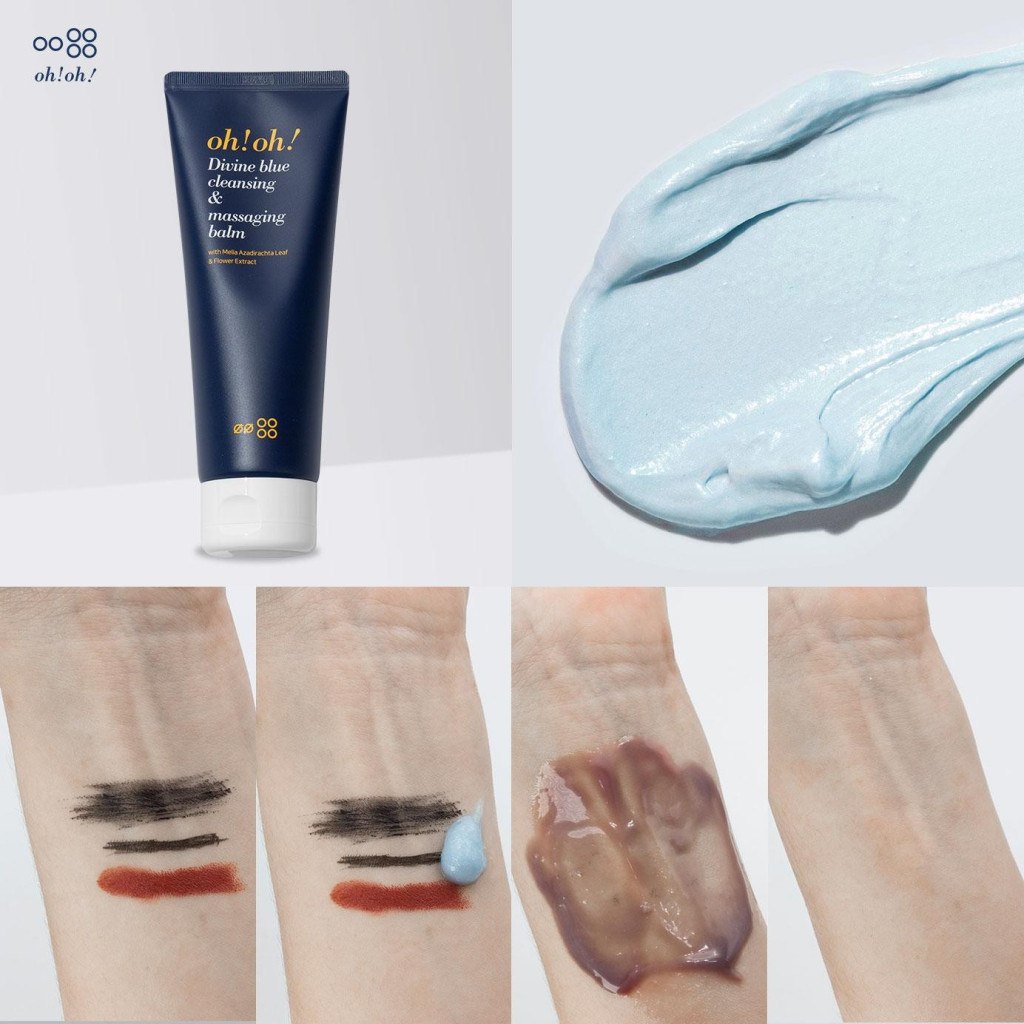 Công nghệ nhũ hóa vượt trội của sáp tẩy trang oh!oh! Divine Blue Cleansing & Massaging Balm giúp da được làm sạch triệt để 