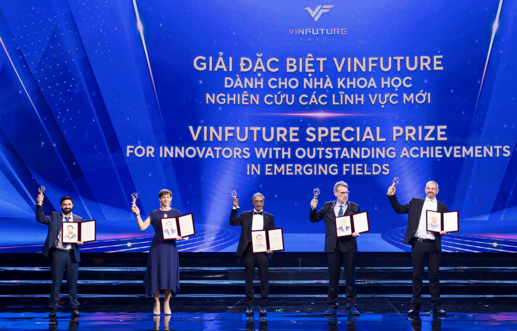 5 nhà khoa học nhận Giải Đặc biệt VinFuture 2025 dành cho Nhà khoa học nghiên cứu các lĩnh vực mới.