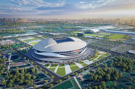 Các công trình tiện ích tầm vóc quốc tế, như sân vận động PVF, sẽ tăng tốc dòng chảy thương mại đổ về Ocean City (Ảnh: Vinhome)