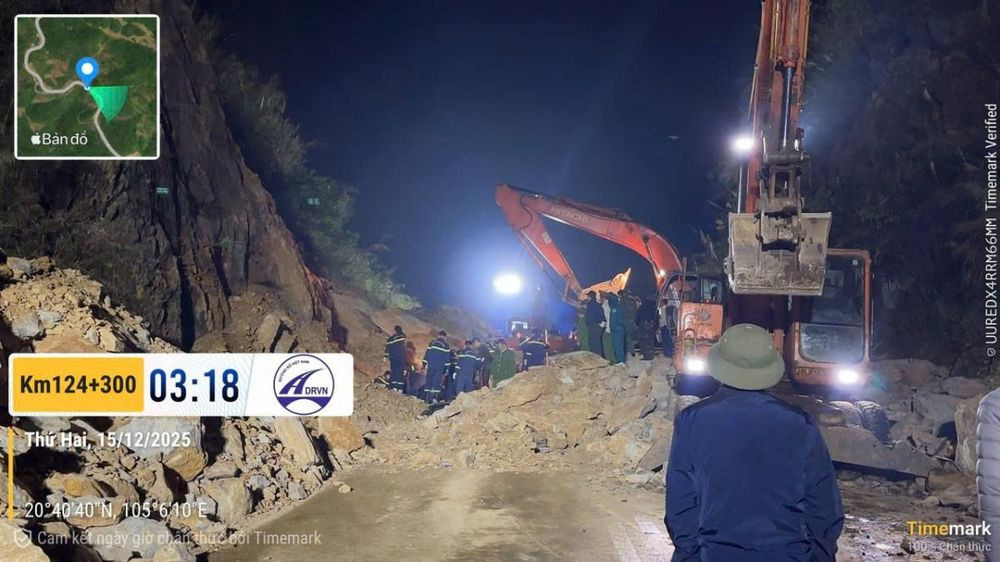 Nỗ lục tìm kiếm nạn nhân trong vụ sạt lở và giải tỏa ách tắc (Ảnh: CTV)