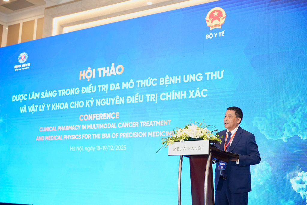 GS, TS Lê Văn Quảng, Giám đốc viện K chia sẻ tại hội thảo (Ảnh PV)