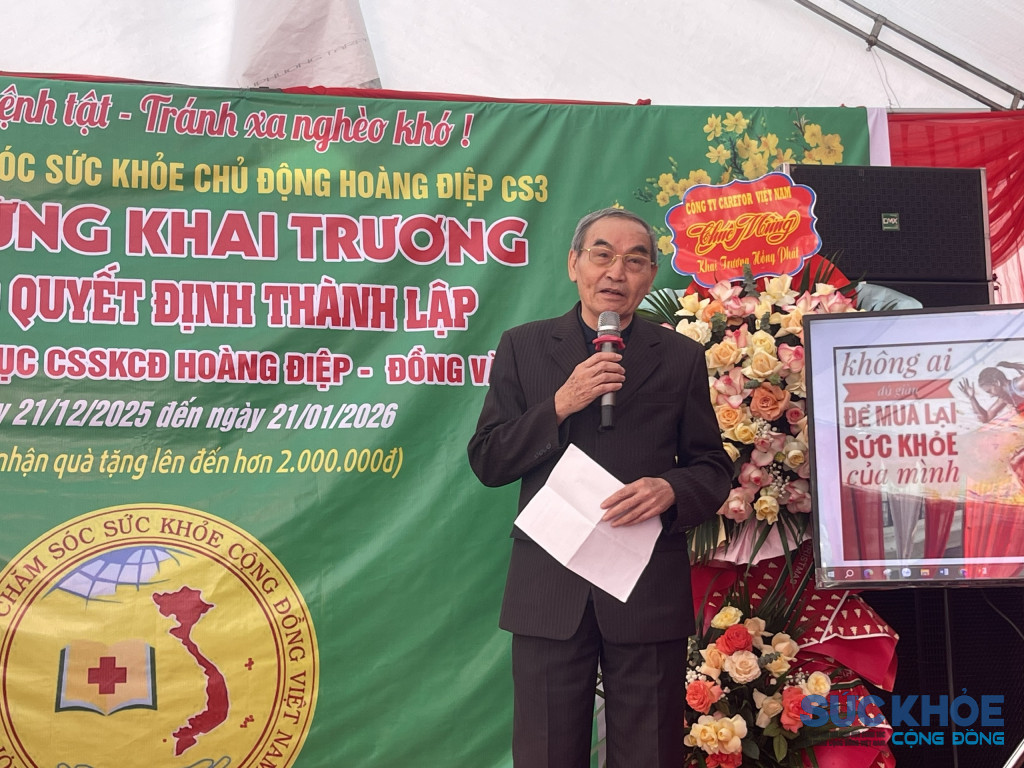 Đại tá Tạ Quang Vinh - Tổng Thư ký Hội GDCSSKCĐ Việt NAm phát biểu chỉ đạo tại sự kiện (Ảnh: Đỗ Huệ)