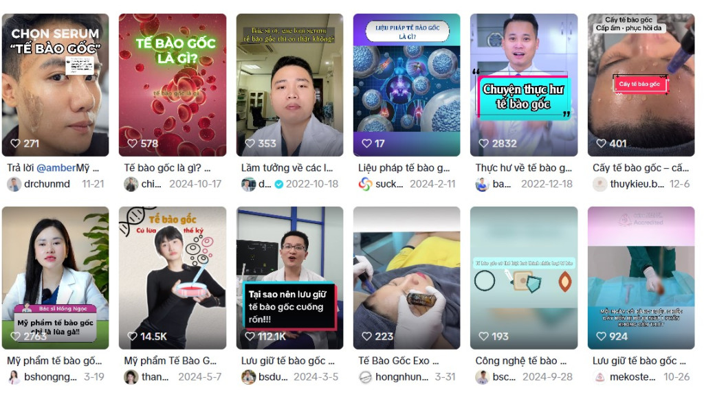 Tại Việt Nam, không ít nền tảng mạng xã hội và sàn thương mại điện tử xuất hiện tình trạng quảng cáo tế bào gốc như một “thần dược”, được gán cho khả năng chữa bách bệnh (Ảnh: Internet)