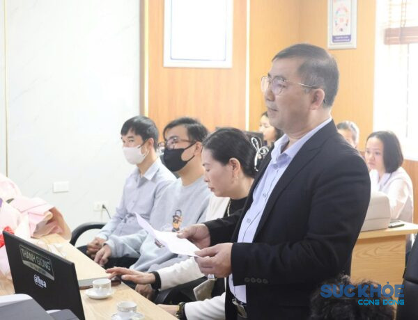 Đại diện gia đình người bệnh được ghép thận phát biểu tại chương trình ( ảnh: ĐT)