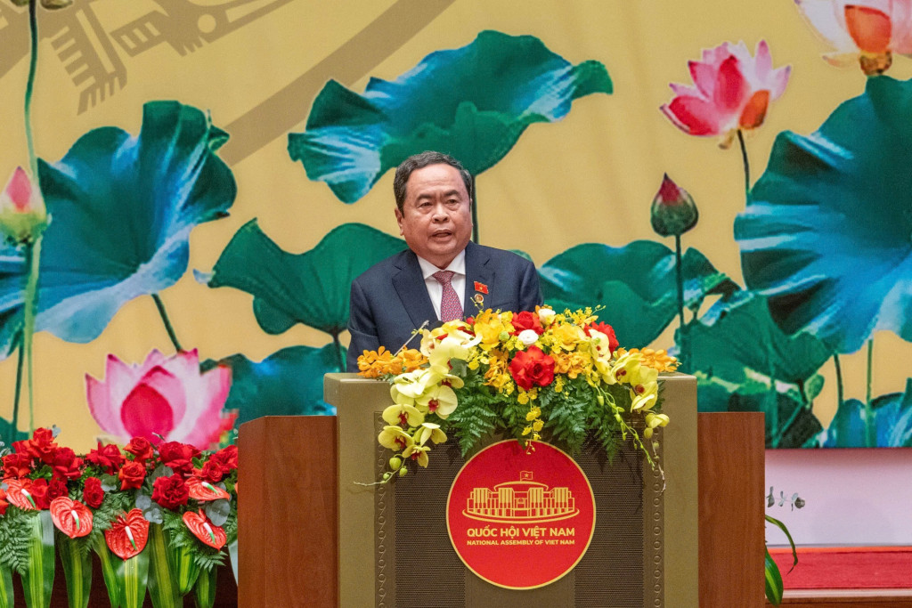 Chủ tịch Quốc hội Trần Thanh Mẫn trình bày diễn văn ôn lại 80 năm Ngày Tổng tuyển cử đầu tiên bầu Quốc hội Việt Nam