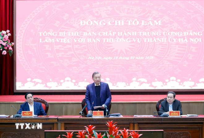 Tổng Bí thư Tô Lâm phát biểu. (Ảnh: Thống Nhất/TTXVN)