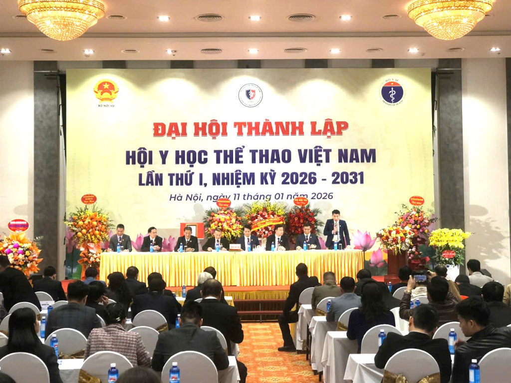 Toàn cảnh sự kiện công bố thành lập Hội Y học Thể thao Việt Nam lần thứ I (Ảnh: BTC)