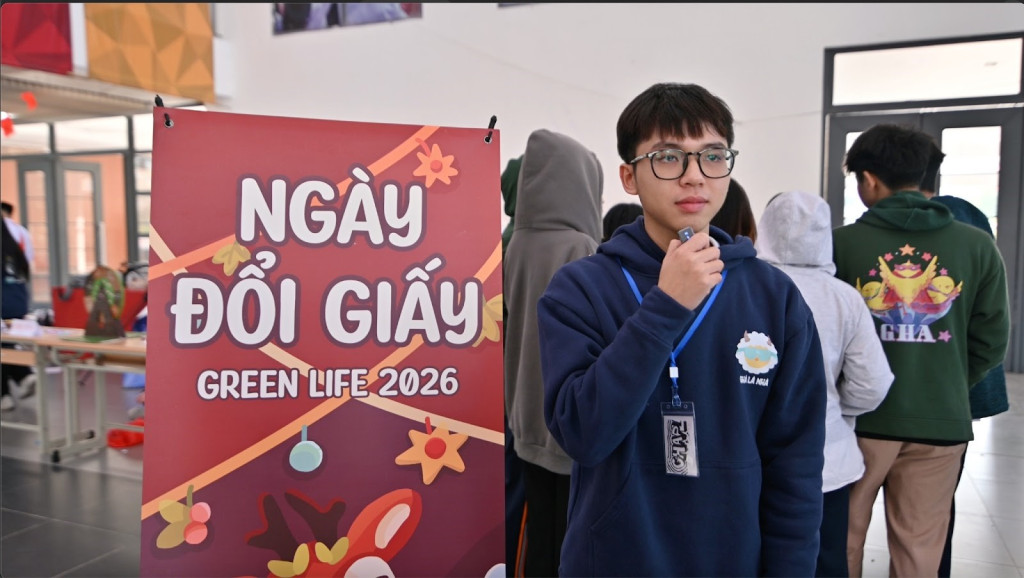 Bạn Trần Xuân Đức - Trưởng Ban Tổ chức Green Life 2026 phát biểu về ý nghĩa và thông điệp của sự kiện