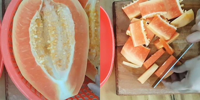 Chọn đu đủ vừa chín tới (Ảnh: Sưu tầm)