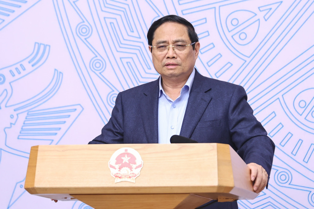 Thủ tướng Phạm Minh Chính, Trưởng Ban Chỉ đạo khẳng định việc cùng các nước, đóng góp tích cực, hiệu quả vào ứng phó biến đổi khí hậu toàn cầu là sứ mệnh quan trọng của Việt Nam (Ảnh: VGP/Nhật Bắc)