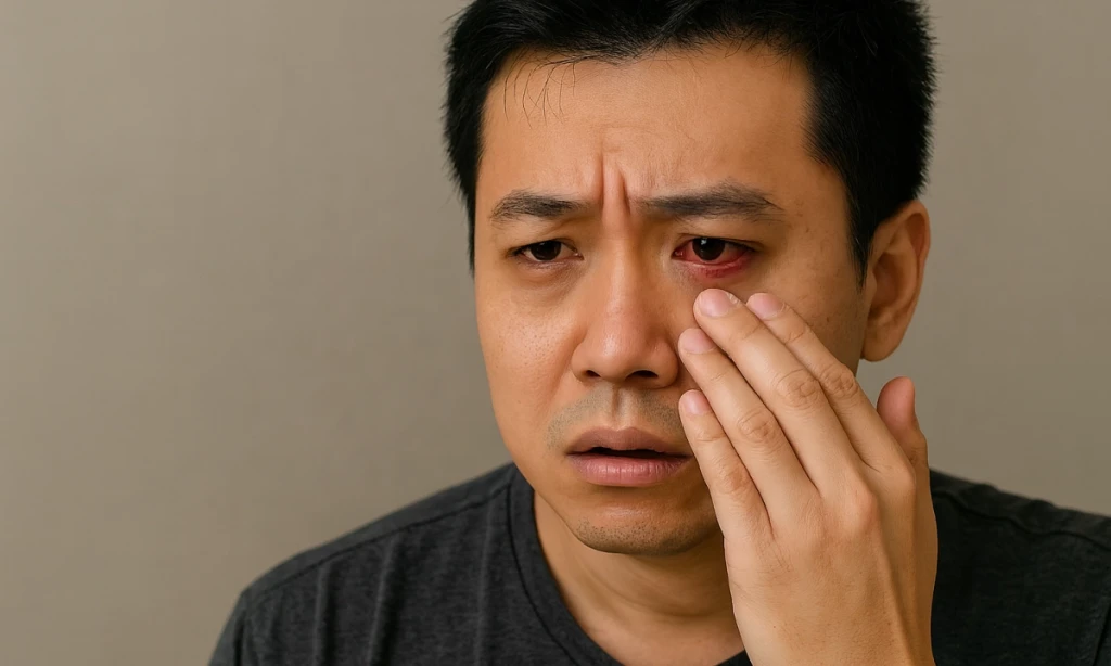 Mắt tiết nhiều dịch cho thấy đang bị tổn thương (Ảnh: Sưu tầm)