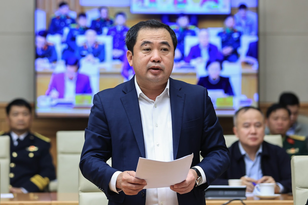 Bộ trưởng Bộ Nông nghiệp và Môi trường Trần Đức Thắng nêu các bài học kinh nghiệm rút ra từ việc triển khai Chiến dịch Quang Trung (Ảnh: VGP/Nhật Bắc)