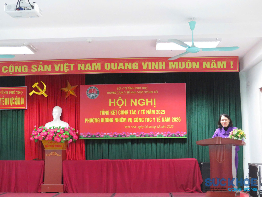 Lãnh đạo sở Y tế phát biểu chỉ đạo tại hội nghị tổng kết năm 2025 ( ảnh: ĐT)