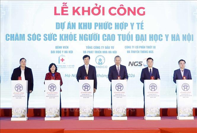 Tổng Bí thư Tô Lâm đến dự Lễ khởi công (Ảnh: TTXVN)