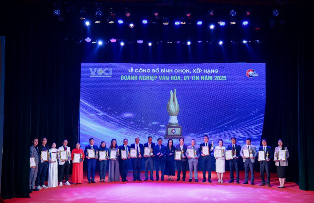 Các doanh nghiệp đạt giải tại Doanh nghiệp Văn hóa, Uy tín 2025 do Liên đoàn Thương mại và Công nghiệp Việt Nam (VCCI) trao giải