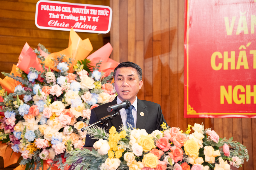 Bác sĩ chuyên khoa II Phạm Thanh Việt, Phó Giám đốc phụ trách quản lý, điều hành Bệnh viện Chợ Rẫy phát biểu tại sự kiện