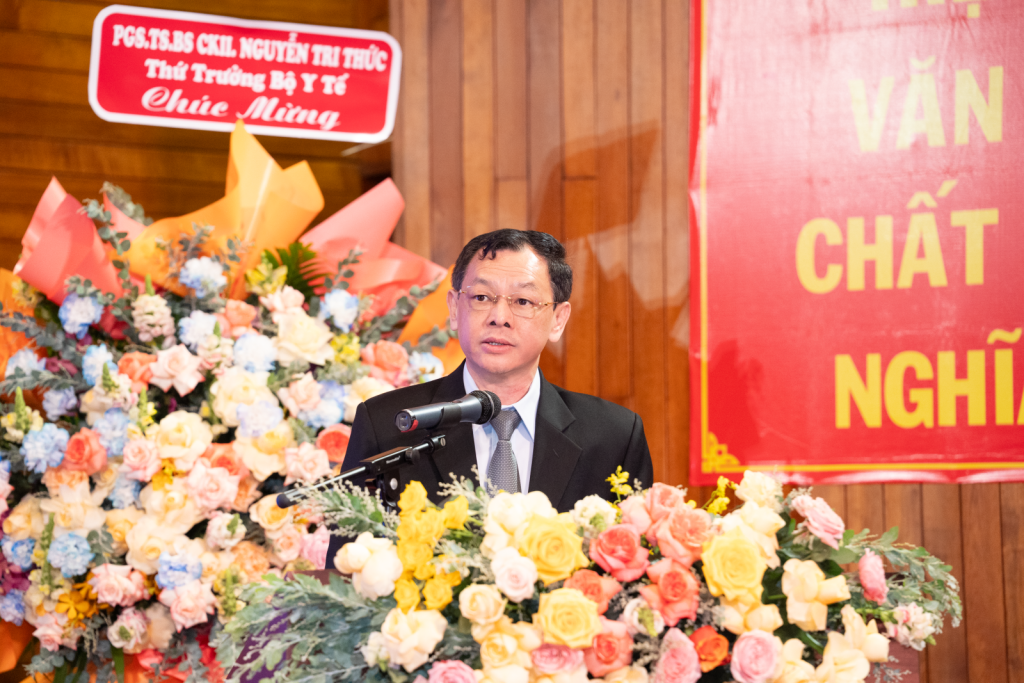 PGS.TS.BS chuyên khoa II Nguyễn Tri Thức, Thứ trưởng Bộ Y tế phát biểu chỉ đạo tại sự kiện (Ảnh: BVCC)