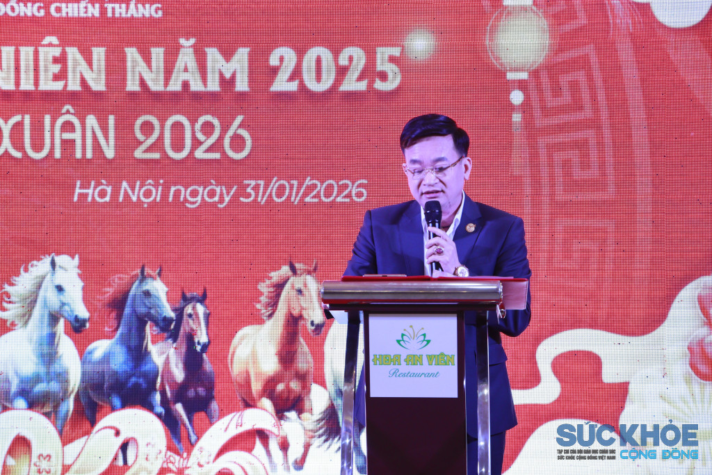 Ông Nguyễn Văn Tứ Chủ tịch Liên Chi hội Giáo dục Chăm sóc Sức khỏe Cộng đồng Chiến Thắng phát biểu khai mạc chương trình