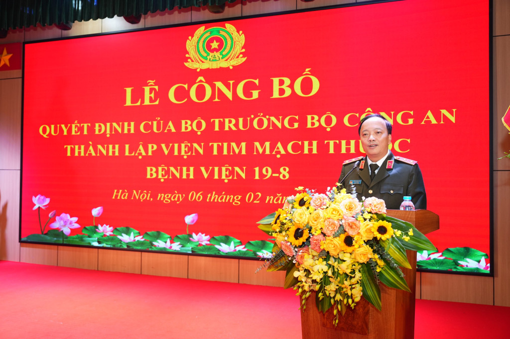 Trung tướng Đặng Hồng Đức, Ủy viên Trung ương Đảng, Thứ trưởng Bộ Công an phát biểu tại Lễ công bố (Ảnh: TL)
