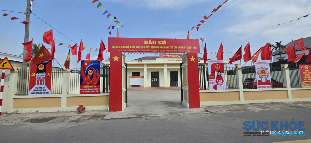 Khu vực bỏ phiếu số 19-thôn Tẩm Thượng 2, xã Vĩnh Thịnh, TP. Hải Phòng(Ảnh Thái Bỉnh)