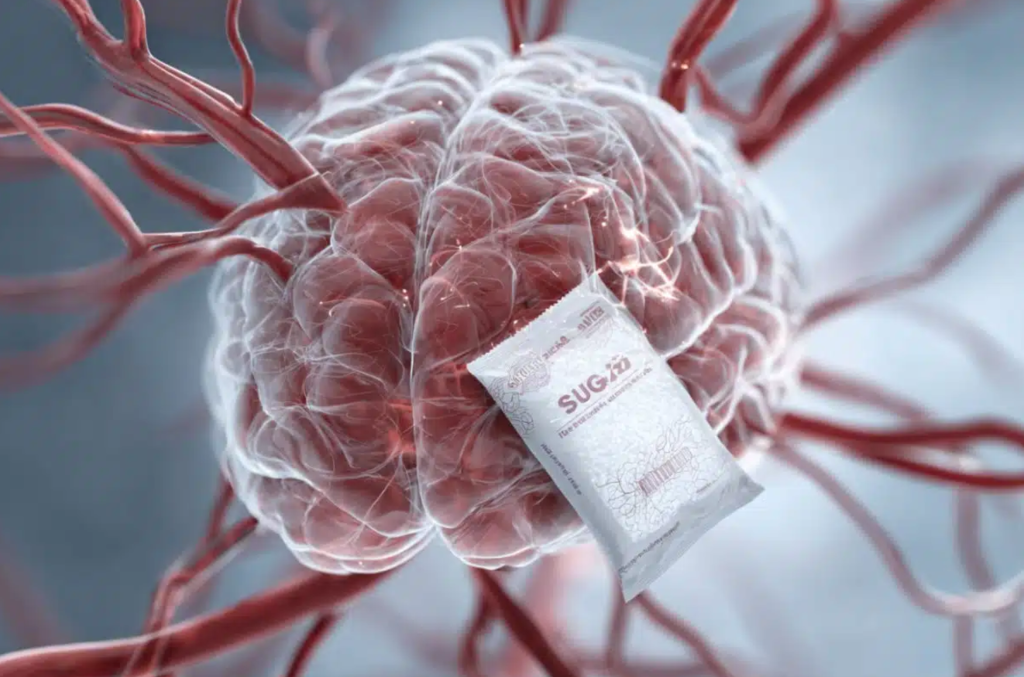 Một nghiên cứu mới tiết lộ cách erythritol, có trong nhiều sản phẩm không đường, có thể làm tăng nguy cơ đột quỵ bằng cách làm thay đổi các tế bào mạch máu não (Ảnh: Neuroscience News)