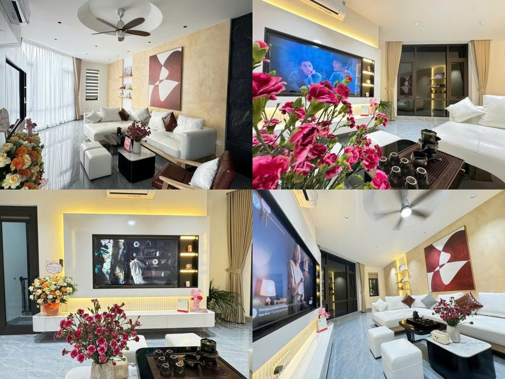 Thay vì trang trí cầu kỳ, chị Lan Anh chọn cách bày biện căn nhà ưu tiên sự gọn gàng, đơn giản, nhiều hoa tươi mang lại không khí mùa xuân (Ảnh: NVCC)