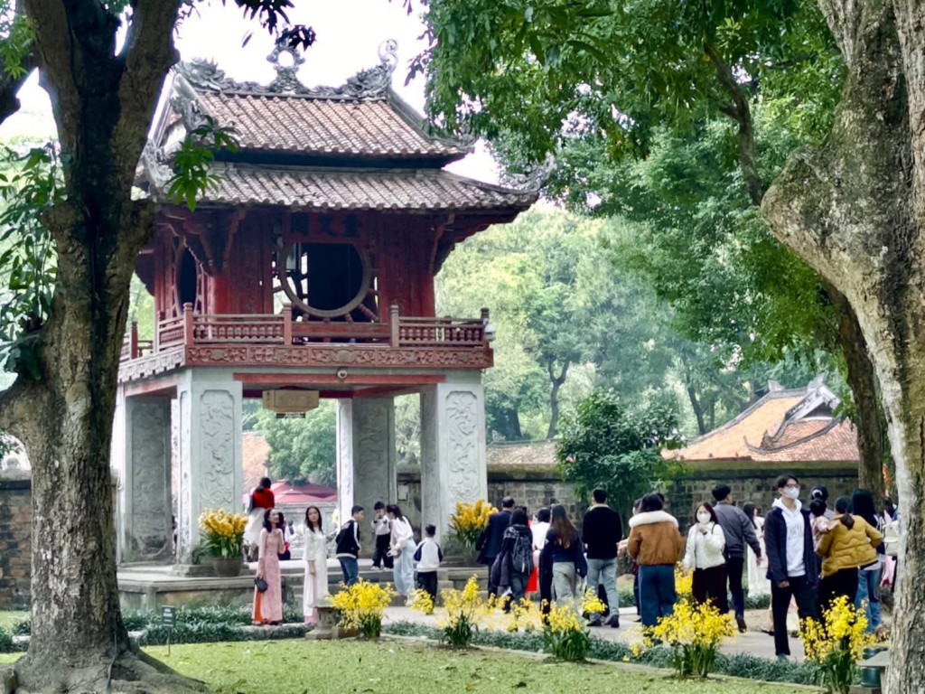 Văn Miếu - Quốc Tử Giám là một trong 17 điểm di tích, danh lam thắng cảnh của Hà Nội mở cửa miễn phí trong 3 ngày mùng 4 - 6 Tết (Ảnh: SVHTTHN)