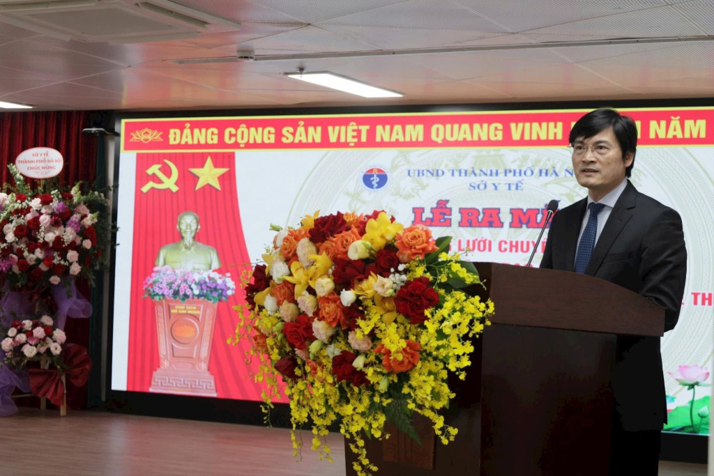 Giám đốc Sở Y tế Hà Nội Nguyễn Trọng Diện phát biểu (Ảnh: Sở Y tế Hà Nội)