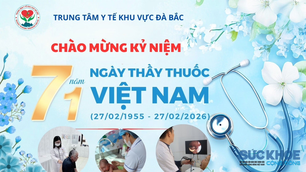 Thông điêp chào mừng ngày thầy thuốc Việt Nam 27.2 của TTYT Khu vực Đà Bắc (ảnh: TL)