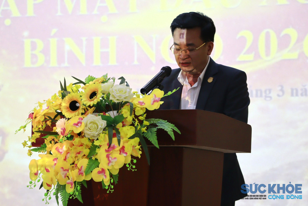 Ông Nguyễn Văn Tứ Chủ tịch Liên Chi hội phát biểu khai xuân, quán triệt phương hướng, nhiệm vụ trọng tâm năm 2026.