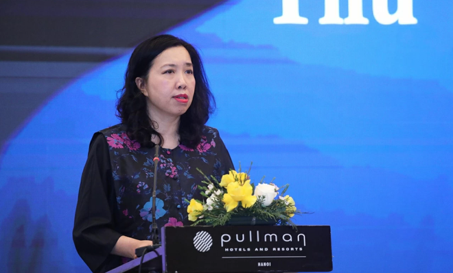 Thứ trưởng Ngoại giao Lê Thị Thu Hằng phát biểu khai mạc sự kiện (Ảnh: Thành Long)