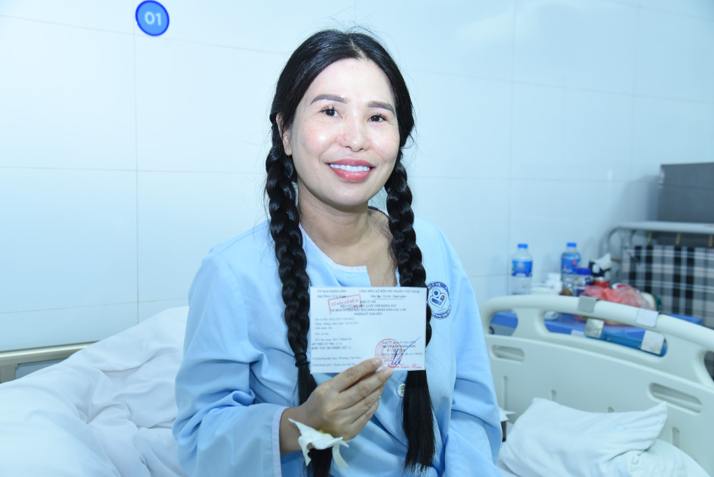 Bệnh nhân Nguyễn Thị Hậu, phường Hà Đông, Hà Nội (Ảnh: Xuân Quý)