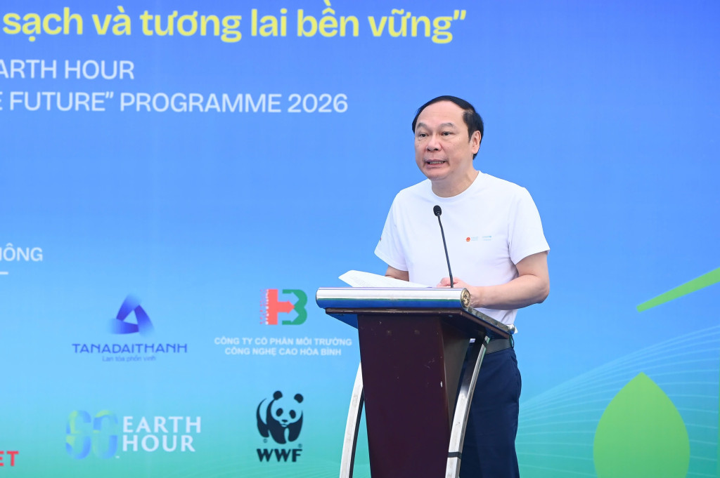 Thứ trưởng Bộ Nông nghiệp và Môi trường Lê Công Thành phát biểu tại Lễ phát động (Ảnh: Tùng Đinh)