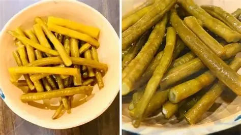 Đậu đũa muối chua cay có vị giòn, chua nhẹ và rất dễ ăn trong bữa cơm gia đình (Ảnh: Sưu tầm)