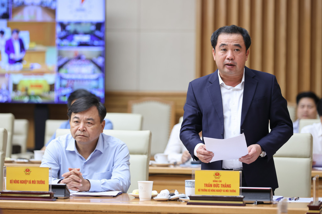 Bộ trưởng Bộ Nông nghiệp và Môi trường Trần Đức Thắng phát biểu tại Hội nghị -(Ảnh: VGP/Nhật Bắc)