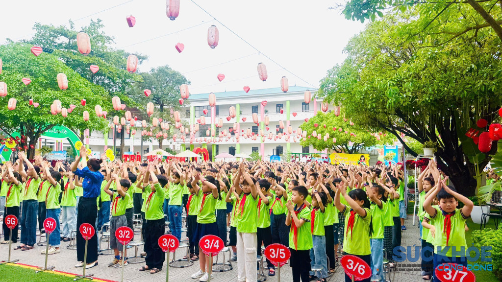 Hoạt động của học sinh trường tiểu học Tân Dân( ảnh: ĐT)