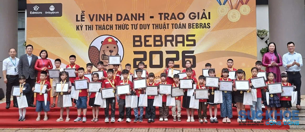 Học sinh Trường Tiểu học Tân Dân nhận Giải Xuất sắc - Huy chương Vàng trong kỳ thi thách thức tư duy thuật Toán Bebras 2026. (ảnh: ĐT)