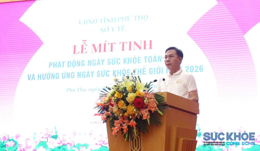 Ông Lê Hồng Trung, Giám đốc Sở Y tế phát biểu khai mạc (ảnh:ĐT)