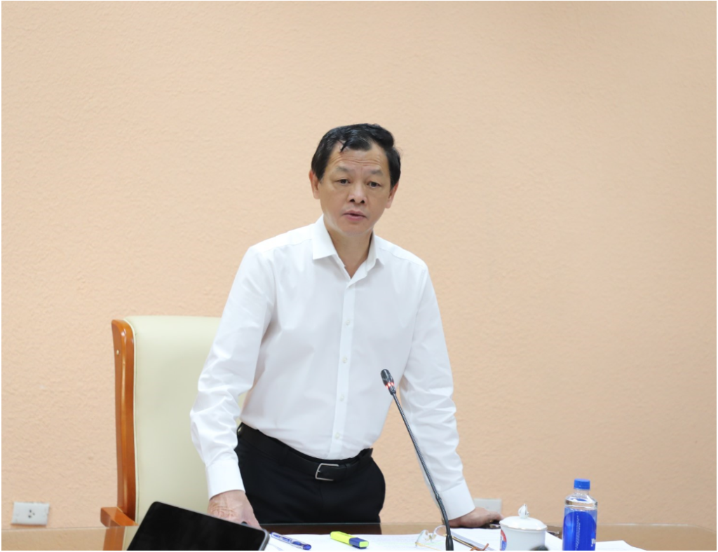 Thứ trưởng Nguyễn Tri Thức phát biểu tại cuộc họp (Ảnh: BYT)